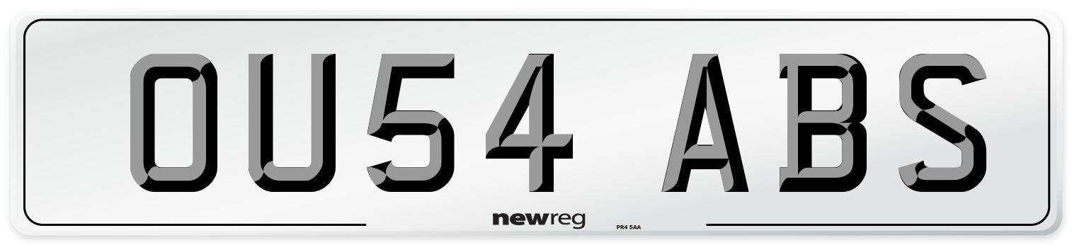OU54 ABS Number Plate from New Reg